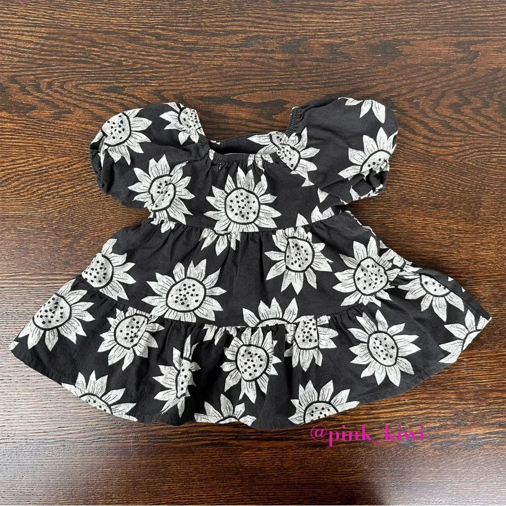 Little Co by Lauren Conrad Black and White Organic Tiered Baby Dress
